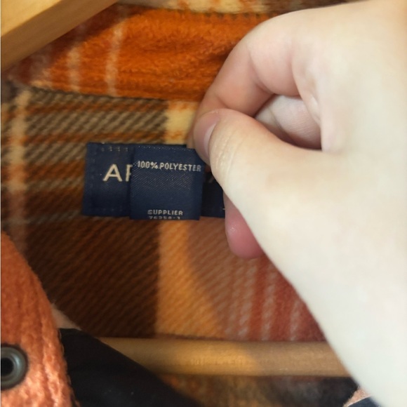 Arizona Jean Company Orange and White Casual Button Flannel - Picture 7 of 9